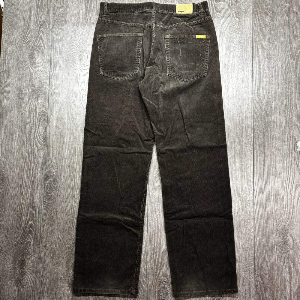 Freshjive Vintage Corduroy Pants Mens 32 Brown Streetwear Button Fly Straight Le